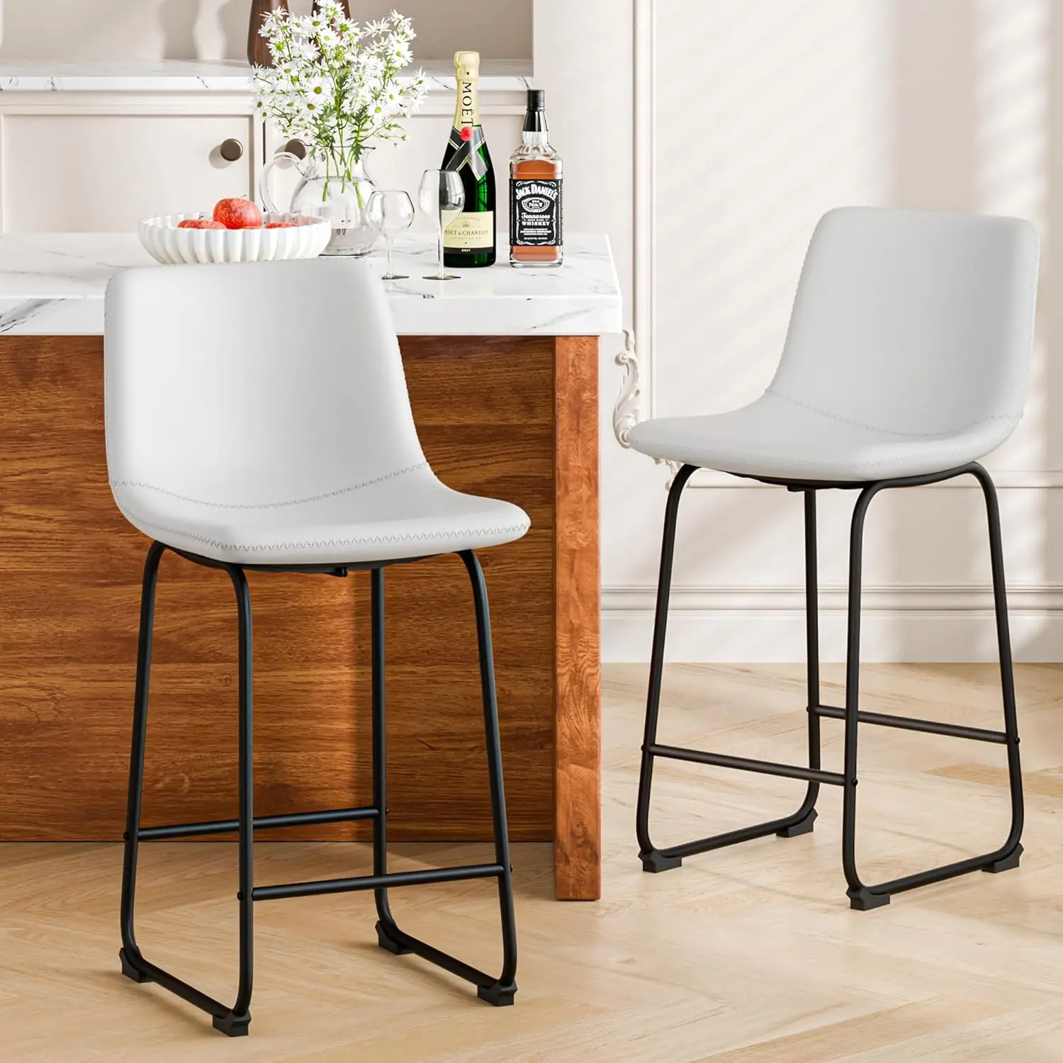 Bar Stools Set Of 2, 26Inches Counter Height Barstools With Back, Modern Bar Stool For Kitchens Island, Faux Leather Bar Chairs
Bar Stools Set Of 2, 26Inches Counter Height Barstools With Back, Modern Bar Stool For Kitchens Island, Faux Leather Bar Chairs