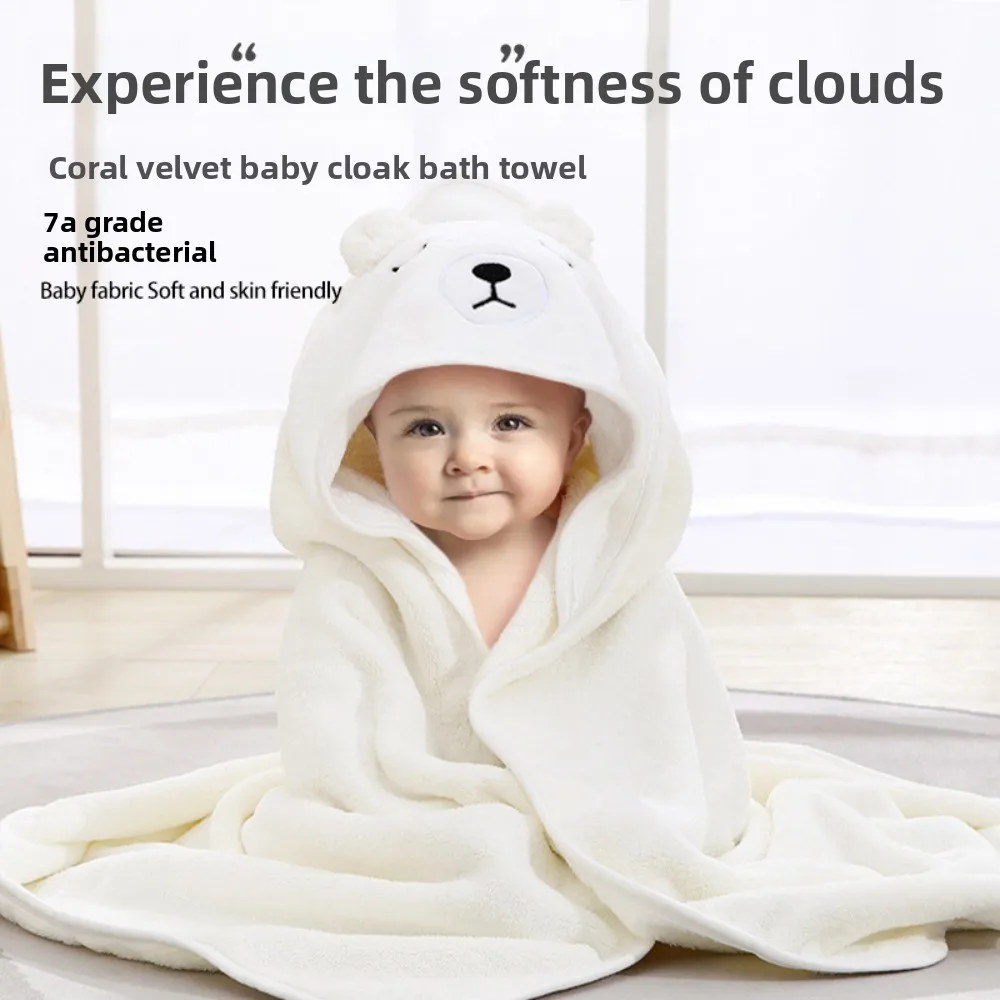 High-value baby bathrobe, hooded cape bath towel, newborn gift set.
High-value baby bathrobe, hooded cape bath towel, newborn gift set.