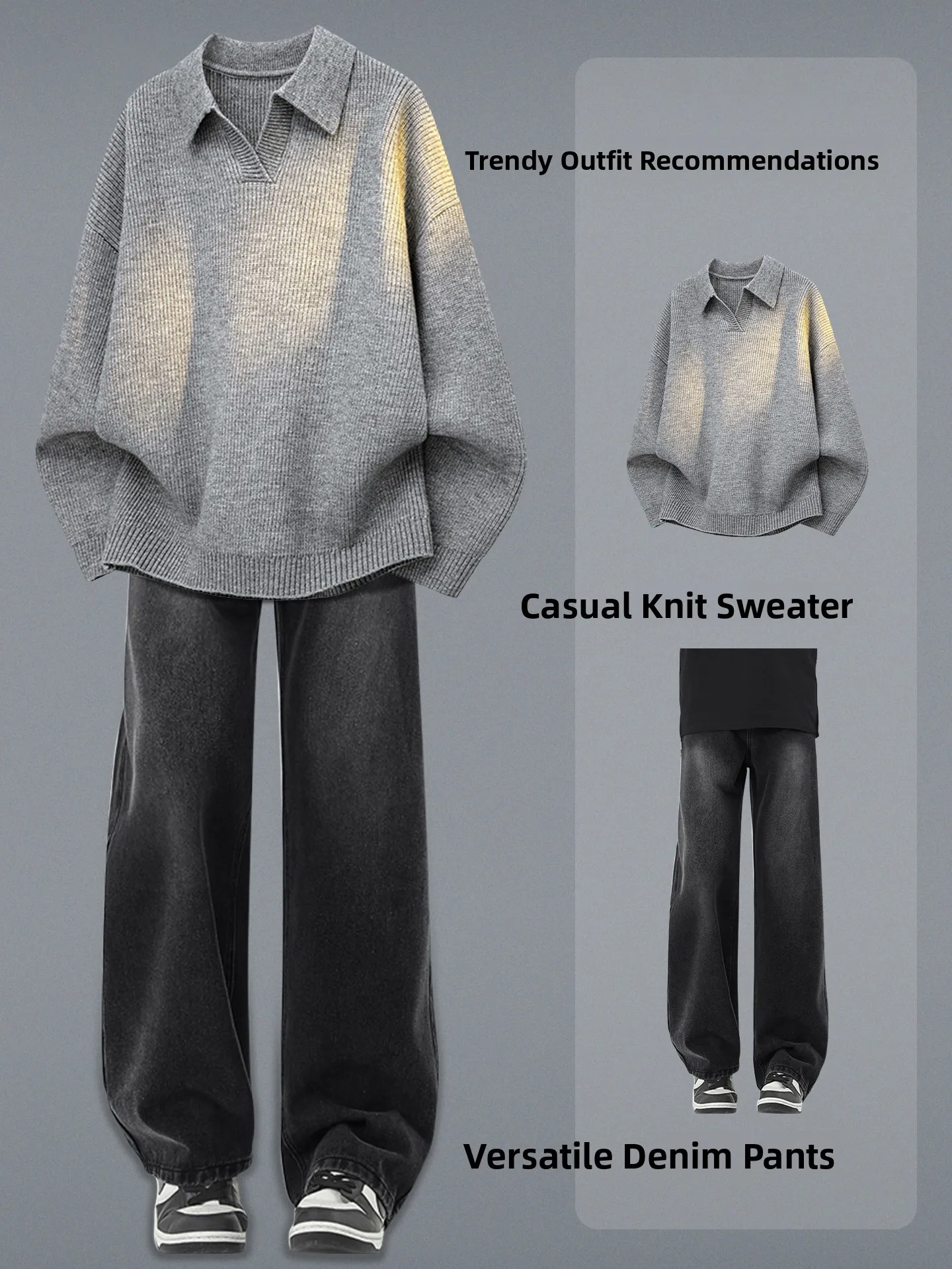 Cleanfit ey Men's Knitted Sweater Collar Lazy Sle Winter Faion Set Warm Polyester Fiber Long Sve Loose Fit
Cleanfit ey Men's Knitted Sweater Collar Lazy Sle Winter Faion Set Warm Polyester Fiber Long Sve Loose Fit