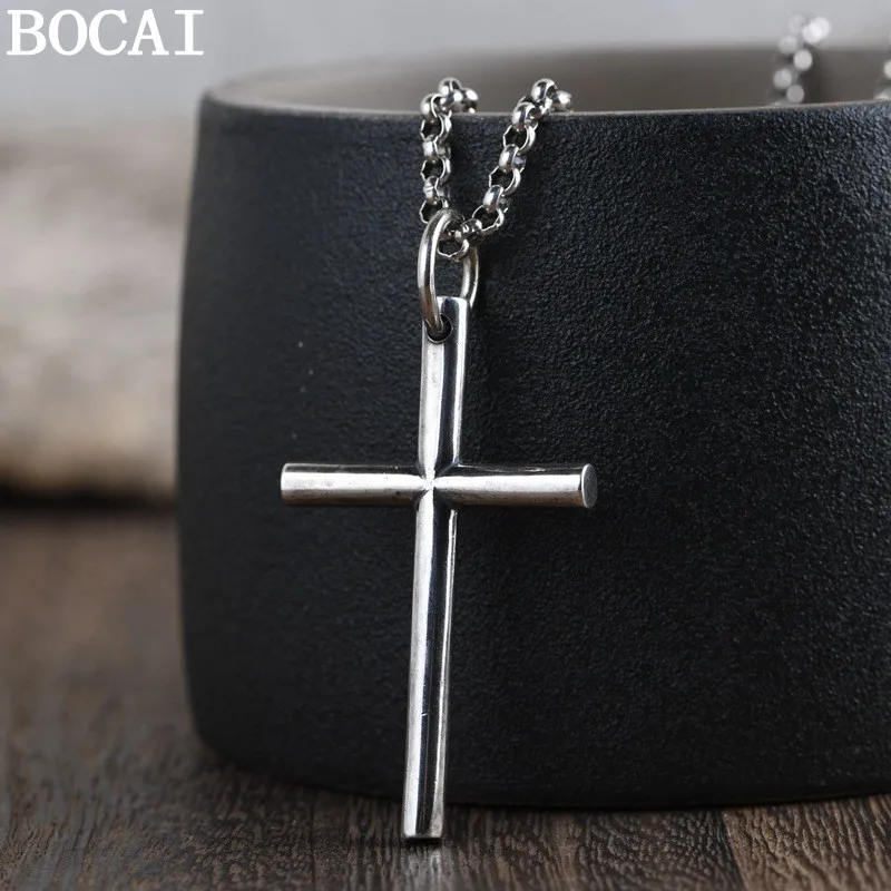 BOCAI S925 Sterling Silver Pendants for Women Men New Fashion Christ Prayer Jesus Circular Column Cross Punk Jewelry
BOCAI S925 Sterling Silver Pendants for Women Men New Fashion Christ Prayer Jesus Circular Column Cross Punk Jewelry