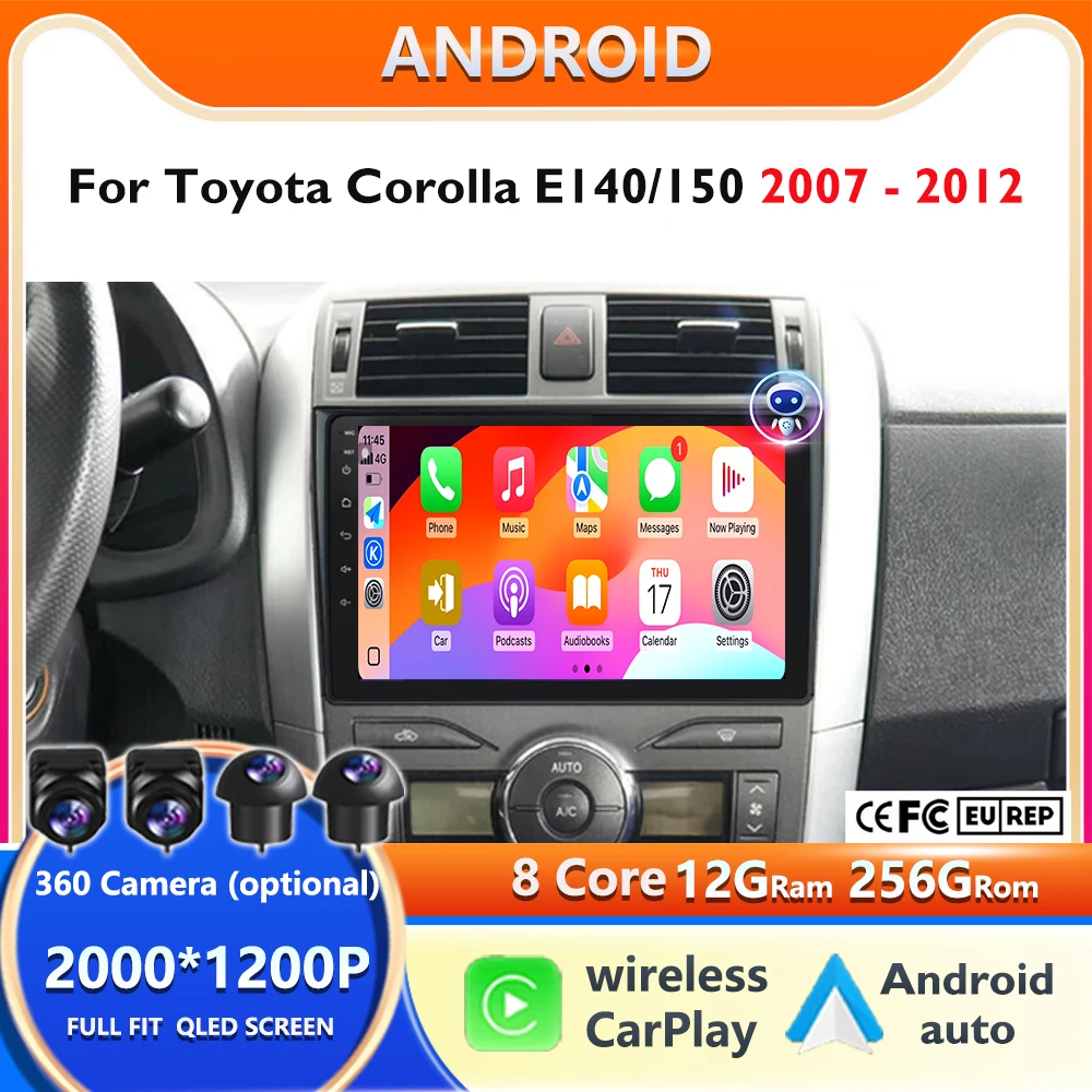 8-Core For Toyota Corolla E140/150 2007 2008-2012 2Din Car Radio Multimedia Video Player Autoradio Carplay auto GPS Android 15
8-Core For Toyota Corolla E140/150 2007 2008-2012 2Din Car Radio Multimedia Video Player Autoradio Carplay auto GPS Android 15