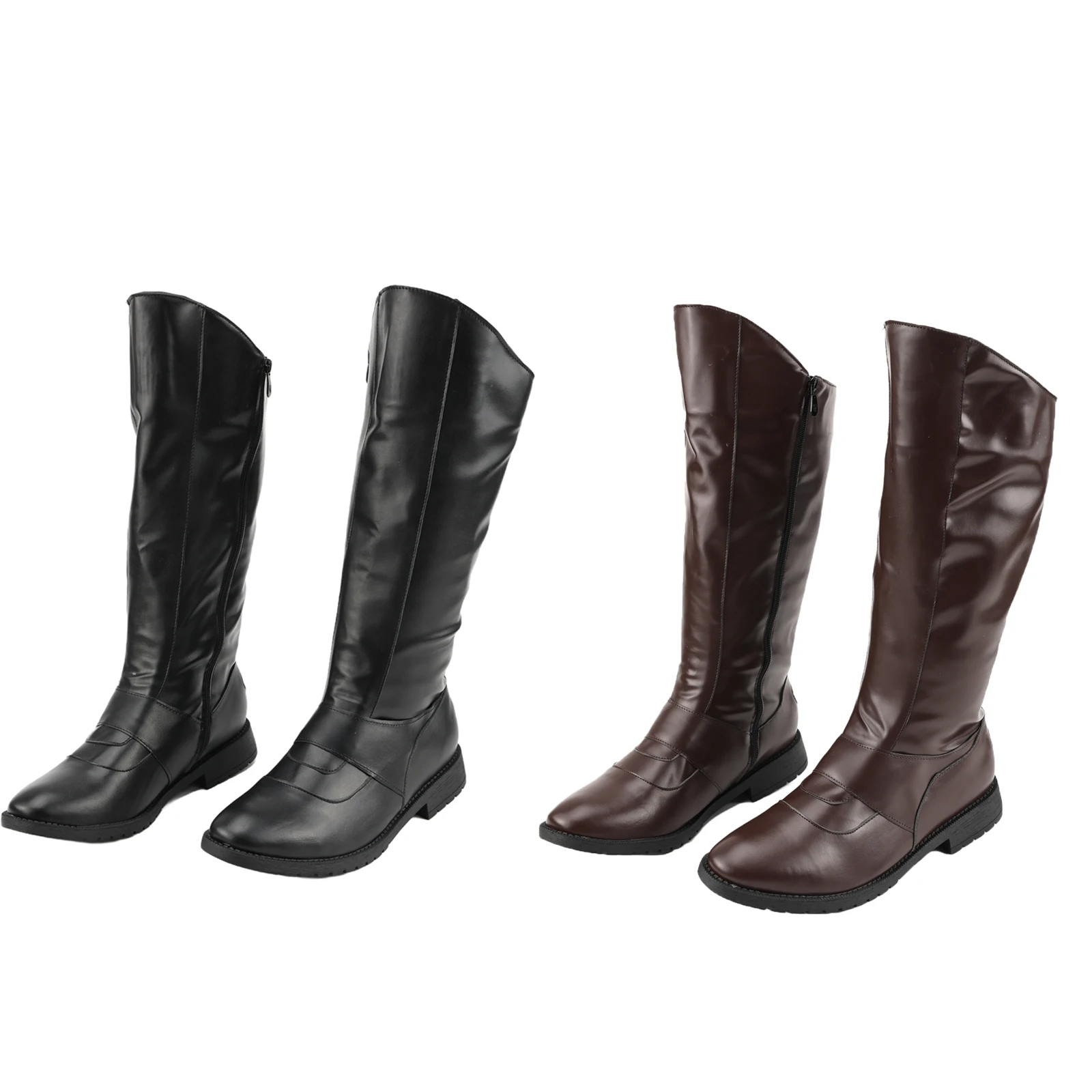 Men's Medieval Knee High Boots PU Leather Viking Pirates Boots with Side Zipper LARP Renaissance Costume Boots for Halloween
Men's Medieval Knee High Boots PU Leather Viking Pirates Boots with Side Zipper LARP Renaissance Costume Boots for Halloween