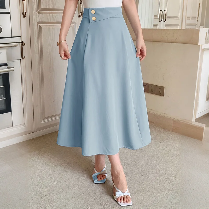 Chic 2026 Summer Skirts Commuter Style Solid Color Button Decoration High Waist A Word Big Pendulum Medium and Long Skirt Y2K
Chic 2026 Summer Skirts Commuter Style Solid Color Button Decoration High Waist A Word Big Pendulum Medium and Long Skirt Y2K