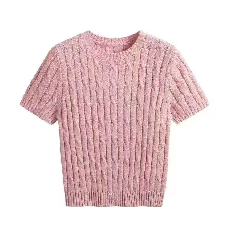 2026 New Vintage Sweet Women Korean Cable Twist Knit Short Sleeve Sweater Round Neck Slim Cropped Knit Top Daily Casual Pullover
2026 New Vintage Sweet Women Korean Cable Twist Knit Short Sleeve Sweater Round Neck Slim Cropped Knit Top Daily Casual Pullover