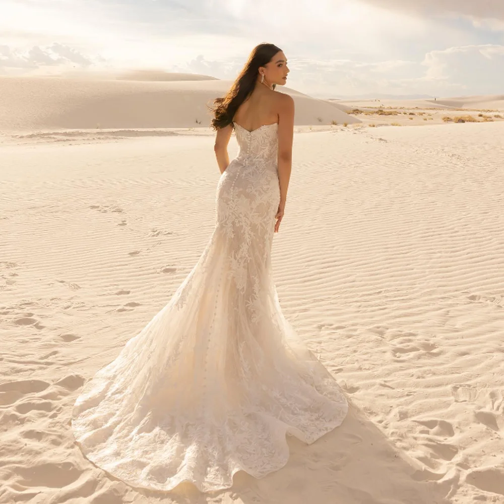 Shinny Mermaid Wedding Dress Deep V Neck Sleeveless Glitter Bridal Gown Backless Lace Vestido De Noiva New Arrival Customized
Shinny Mermaid Wedding Dress Deep V Neck Sleeveless Glitter Bridal Gown Backless Lace Vestido De Noiva New Arrival Customized