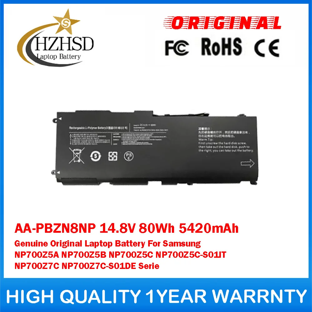 AA-PBZN8NP 14.8V 80Wh 5420mAh Genuine Original Laptop Battery For Samsung NP700Z5A NP700Z5B NP700Z5C NP700Z5C-S01IT NP700Z7C
AA-PBZN8NP 14.8V 80Wh 5420mAh Genuine Original Laptop Battery For Samsung NP700Z5A NP700Z5B NP700Z5C NP700Z5C-S01IT NP700Z7C