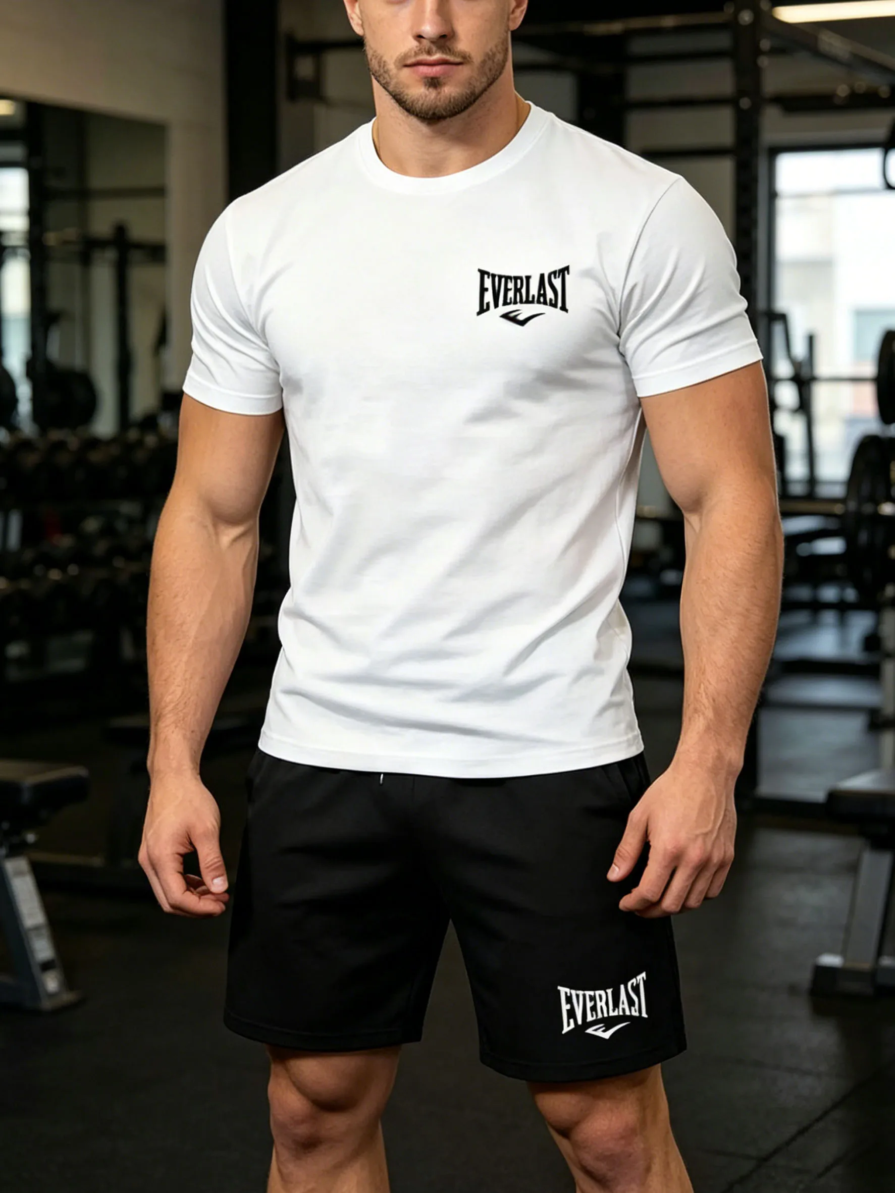 Summer Men's Breathable Mesh Fitness Clothing Minimalist Letter T-shirt Shorts Set Daily Casual 2-Piece Top Man Sportswear
Summer Men's Breathable Mesh Fitness Clothing Minimalist Letter T-shirt Shorts Set Daily Casual 2-Piece Top Man Sportswear
