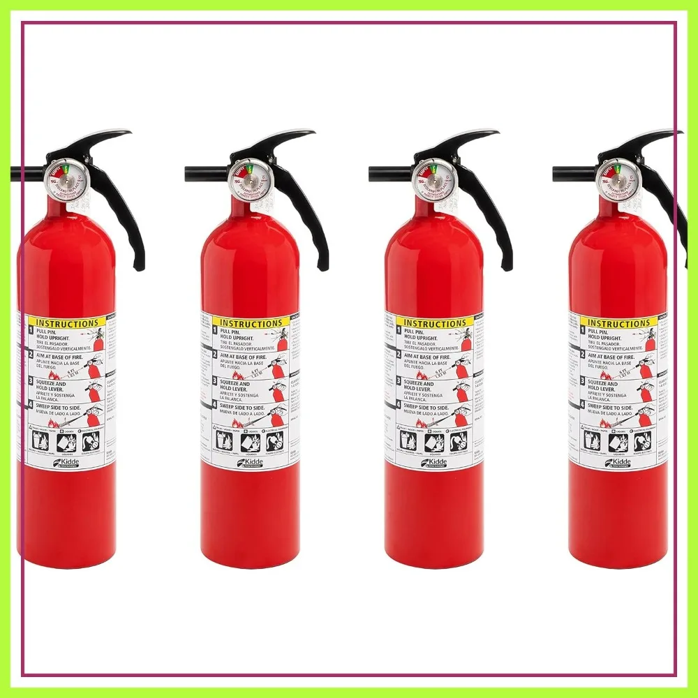Dry Chemical Fire Extinguisher 1-A:10-B:C for Home, Mounting Bracket Included, 4 Pack
Dry Chemical Fire Extinguisher 1-A:10-B:C for Home, Mounting Bracket Included, 4 Pack