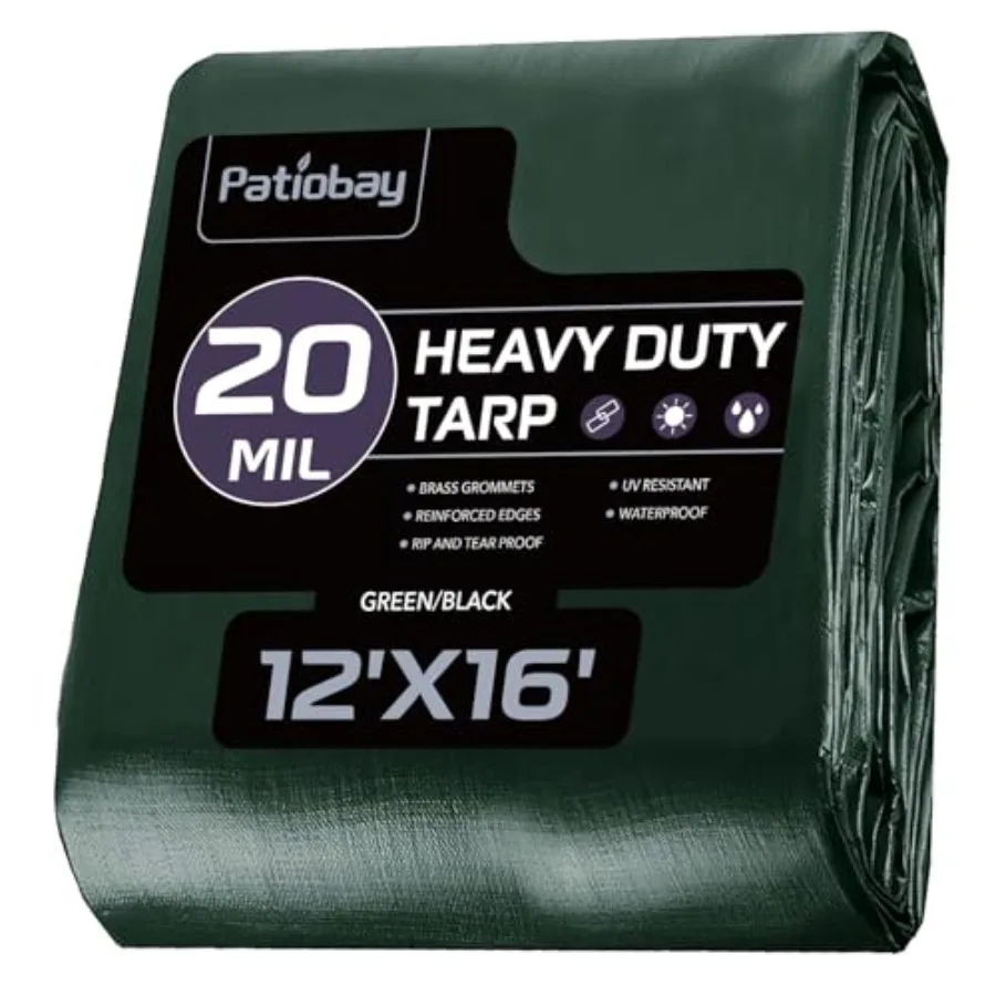 Tarp 12x16 Feet 20 Mil Large Waterproof Tarps Heavy Duty with Brass Grommets Thick Plastic Tarp UV Resistant TearFade Resistant
Tarp 12x16 Feet 20 Mil Large Waterproof Tarps Heavy Duty with Brass Grommets Thick Plastic Tarp UV Resistant TearFade Resistant