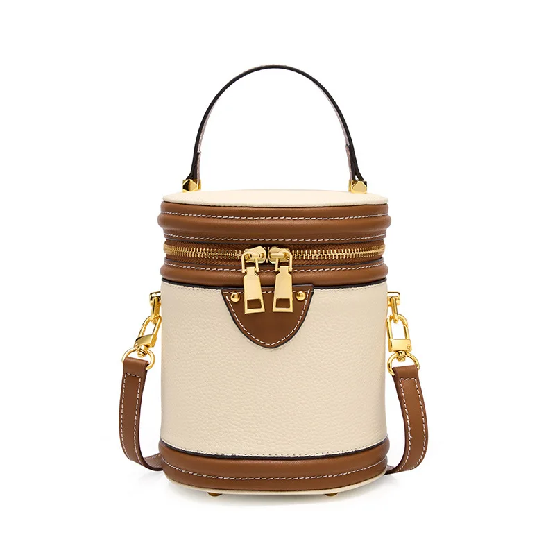 Fashion Cylindrical Genuine Leather Bucket Handbag Women Brand Luxury Top-handle Purse 2023 Designer Tote Crossbody Shoulder Bag
Fashion Cylindrical Genuine Leather Bucket Handbag Women Brand Luxury Top-handle Purse 2023 Designer Tote Crossbody Shoulder Bag