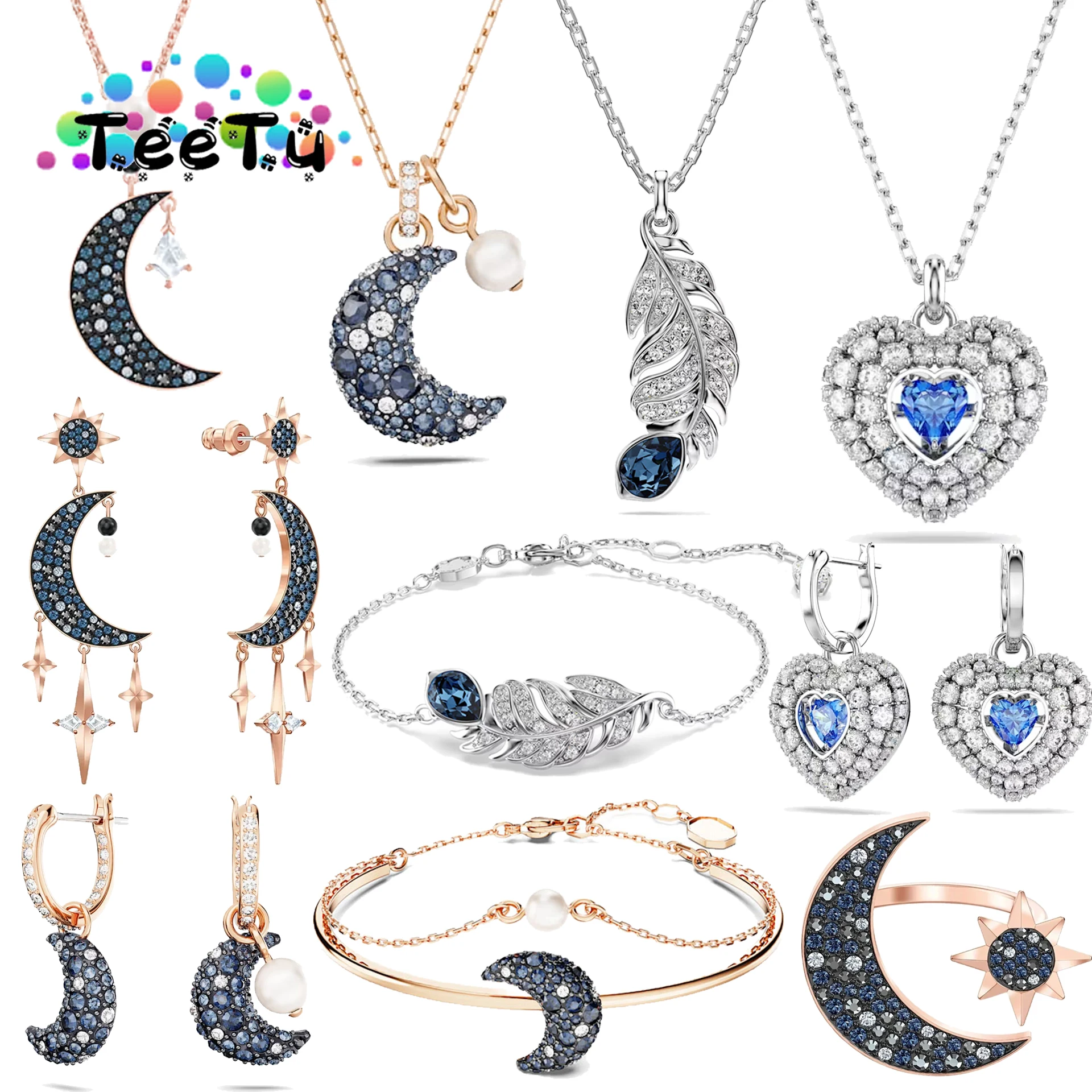 2026 New Multifunctional Women's Jewelry Set with Niche Design, Blue Moon Crystal Necklace, High-end Earrings, Trendy Bracelet
2026 New Multifunctional Women's Jewelry Set with Niche Design, Blue Moon Crystal Necklace, High-end Earrings, Trendy Bracelet