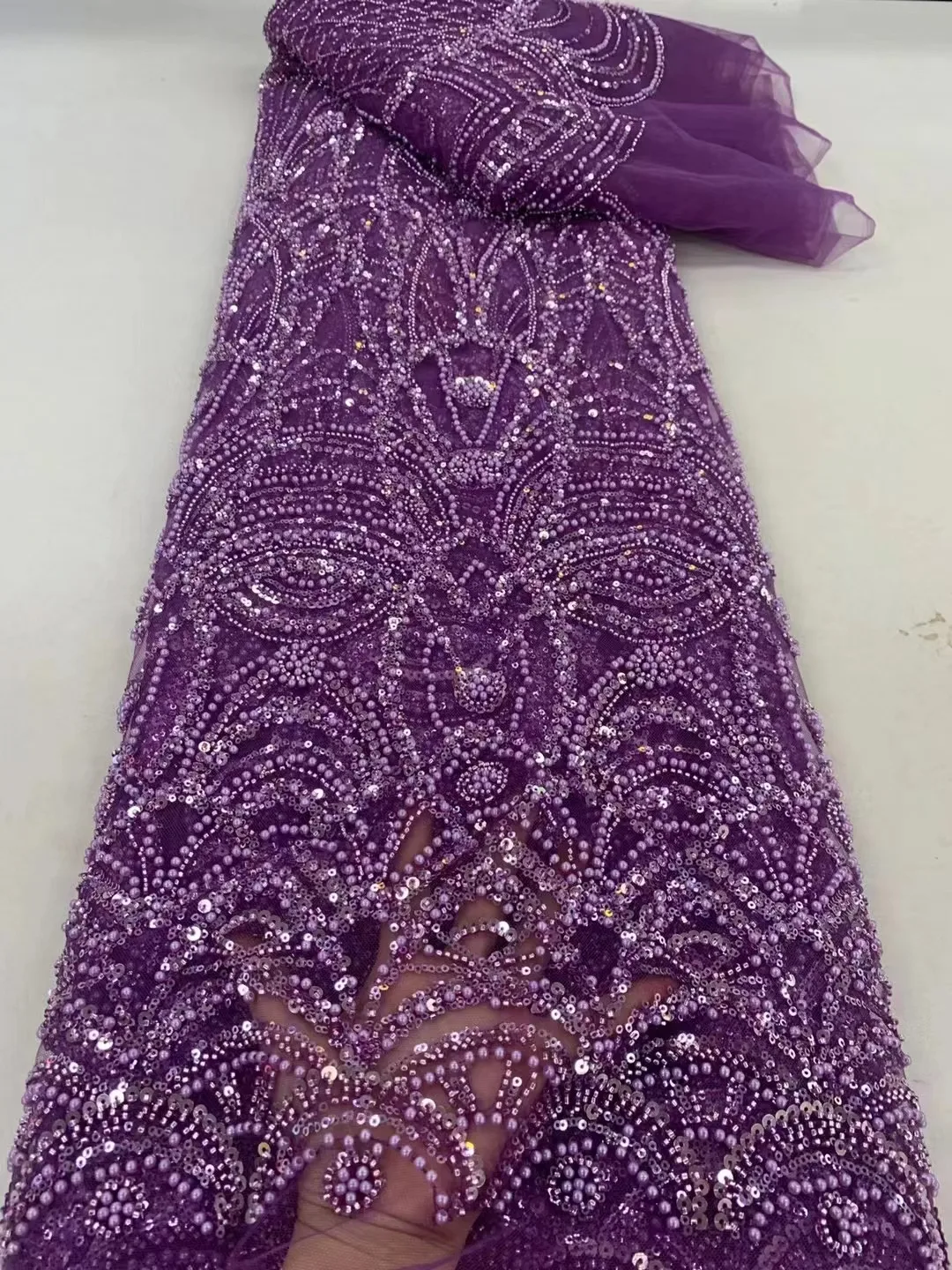 2024 Latest African Sequins Beaded Lace Fabric Brown Embroidery French Mesh Sequins Lace Fabric Nigerian Tulle Lace For Party
2024 Latest African Sequins Beaded Lace Fabric Brown Embroidery French Mesh Sequins Lace Fabric Nigerian Tulle Lace For Party