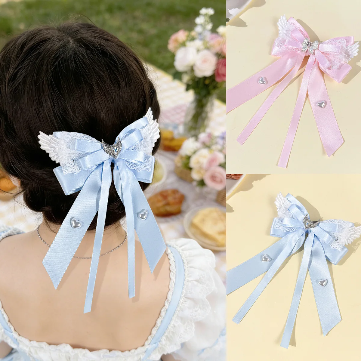 Premium Handmade Angel Wings Heart Bow Hair Clips Sweet Girly Nonslip Lightweight Accessory for Daily Styling Clips for Women
Premium Handmade Angel Wings Heart Bow Hair Clips Sweet Girly Nonslip Lightweight Accessory for Daily Styling Clips for Women