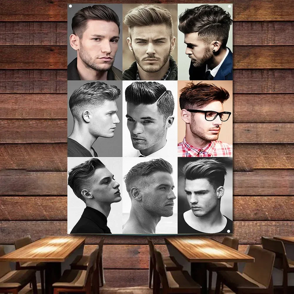New Popular Men's Business Hairstyle Poster Wall Charts Barber Shop Wall Decor Banner Flag Haircut & Shave Service Signboard
New Popular Men's Business Hairstyle Poster Wall Charts Barber Shop Wall Decor Banner Flag Haircut & Shave Service Signboard
