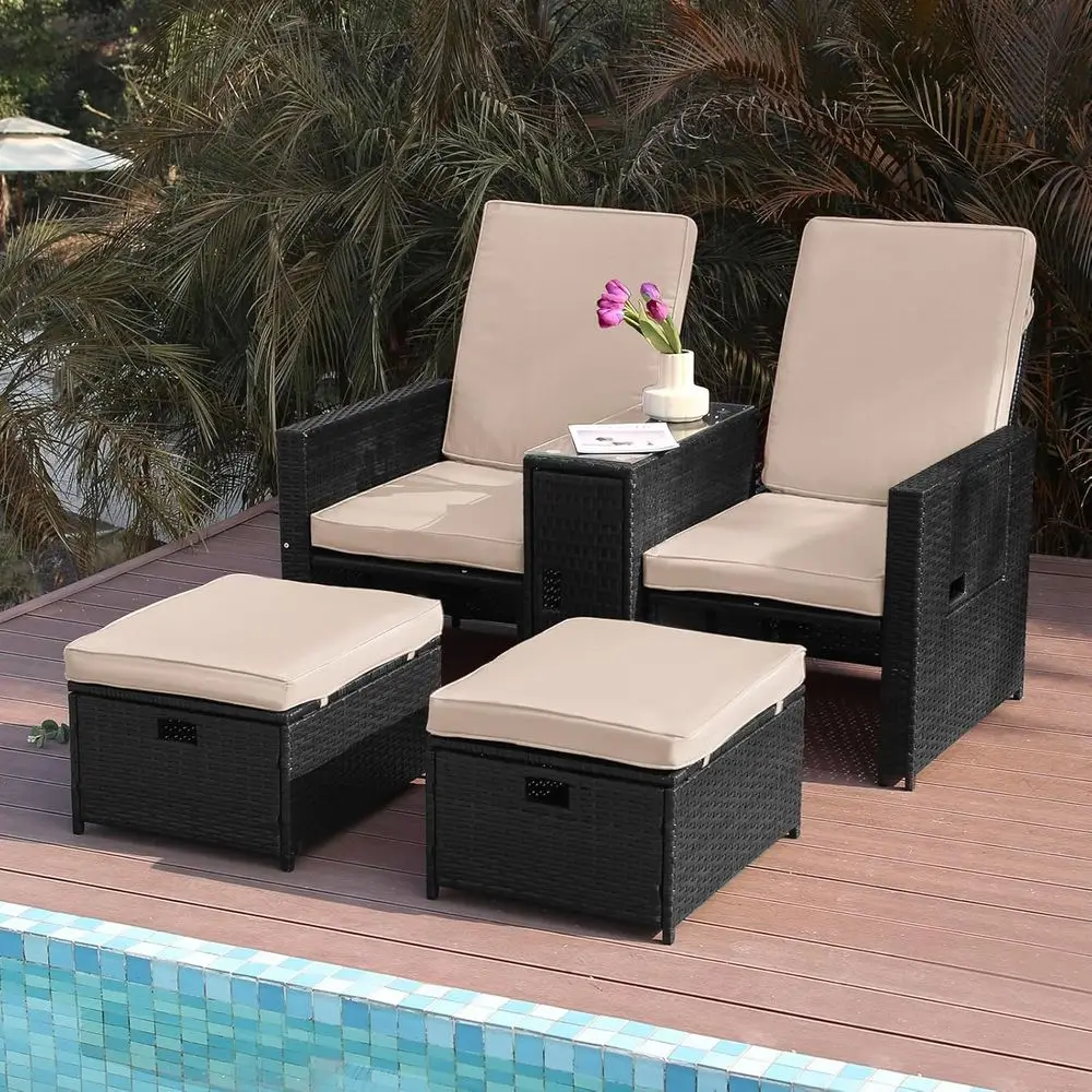 Patio Wicker Loveseat - Outdoor Rattan Soa Set with Cushion - Adjustable Lounge Chair with Ottoman ootrest, Wicker urniture or G
Patio Wicker Loveseat - Outdoor Rattan Soa Set with Cushion - Adjustable Lounge Chair with Ottoman ootrest, Wicker urniture or G