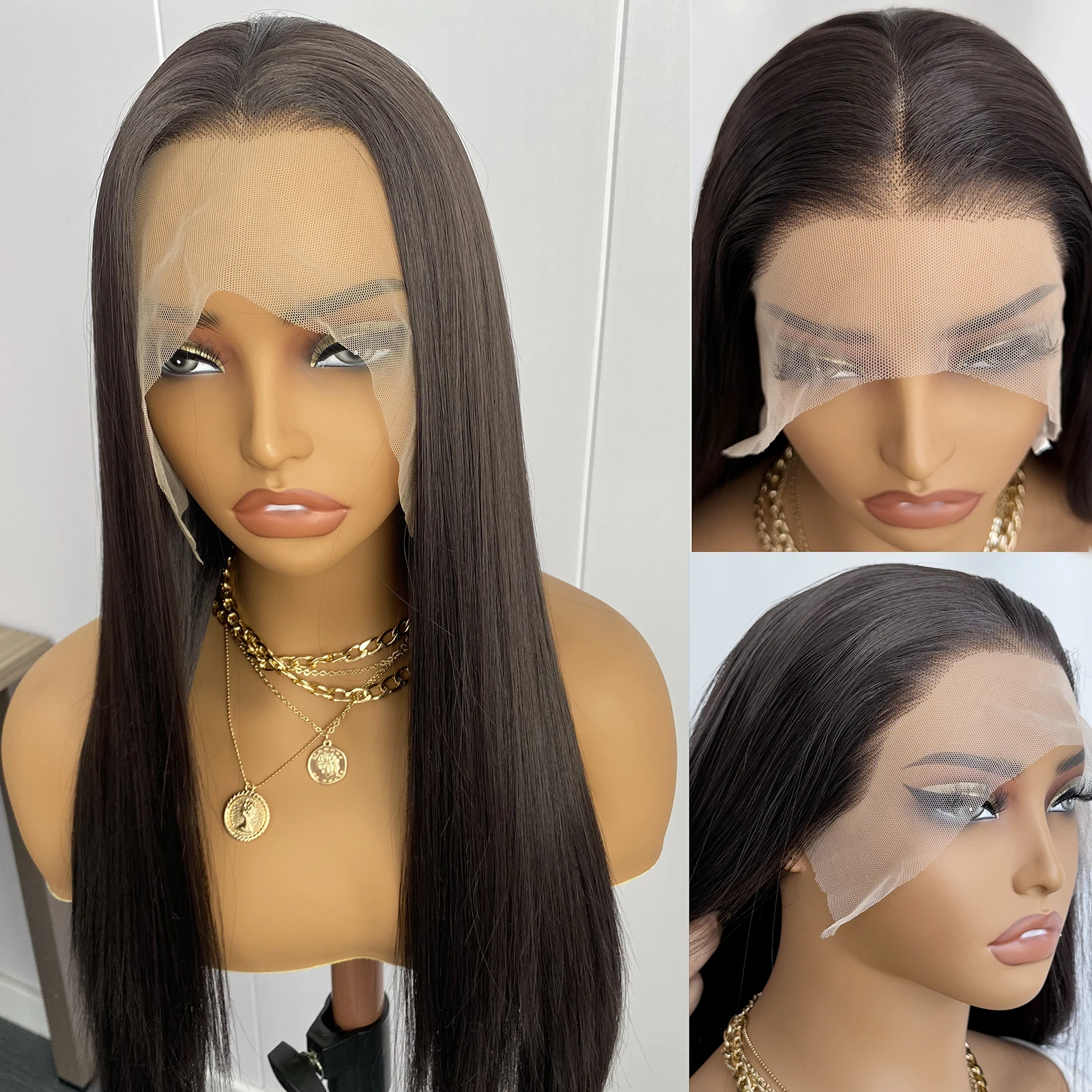 Natural Color Lace Front Wig Synthetic Long Silky Straight Wigs for Women 13x4 Natural Hairline Daily Use Wig Heat Resistant
Natural Color Lace Front Wig Synthetic Long Silky Straight Wigs for Women 13x4 Natural Hairline Daily Use Wig Heat Resistant