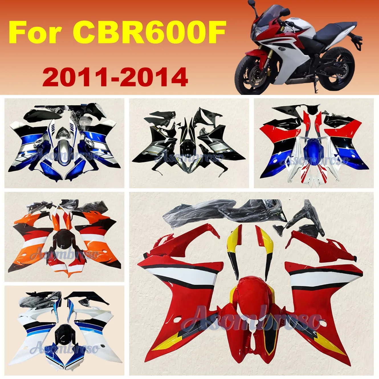 Fairing Kit for CBR600F 2011 2012 2013 2014 CBR 600F 11 12 13 Customizable Motorcycle ABS Injection Fairings
Fairing Kit for CBR600F 2011 2012 2013 2014 CBR 600F 11 12 13 Customizable Motorcycle ABS Injection Fairings