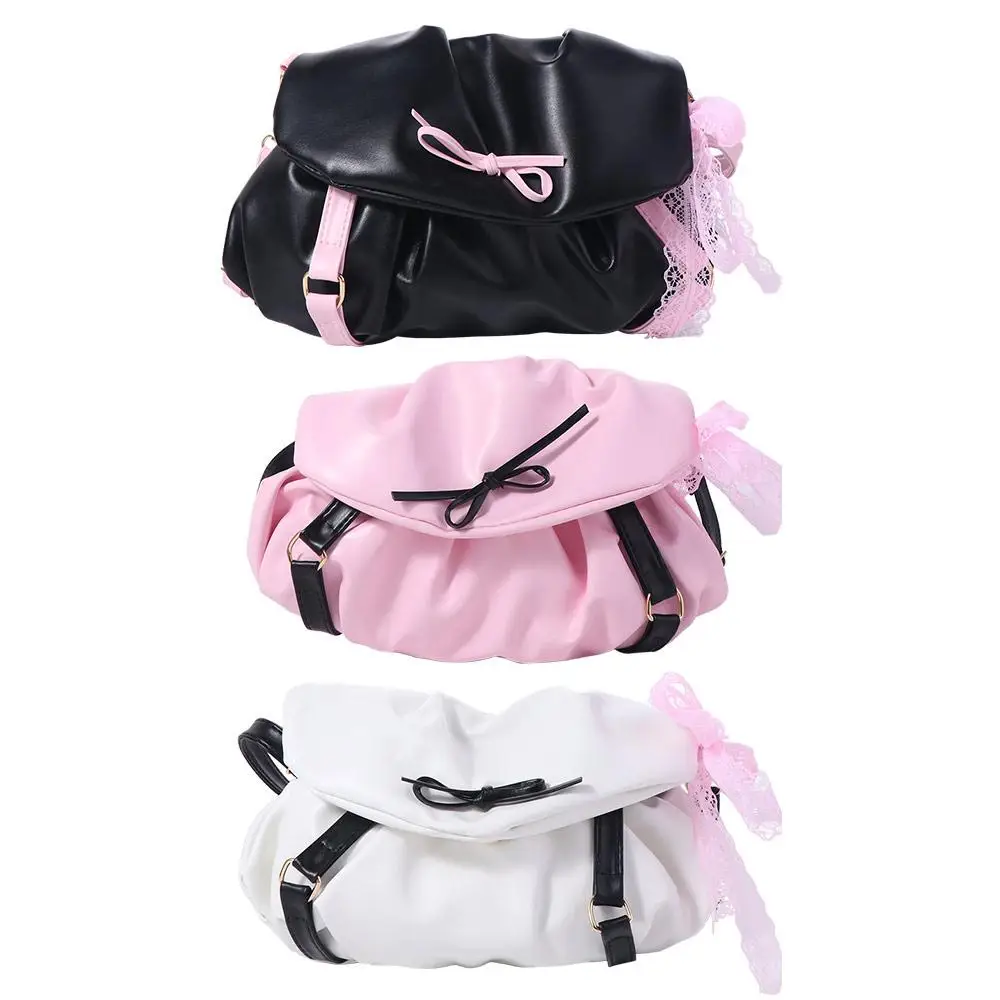 PU Leather Y2k Shoulder Bags Korean Style Pleated Balletcore Underarm Bag Fashion Design Solid Color Bow Lace Handbag
PU Leather Y2k Shoulder Bags Korean Style Pleated Balletcore Underarm Bag Fashion Design Solid Color Bow Lace Handbag
