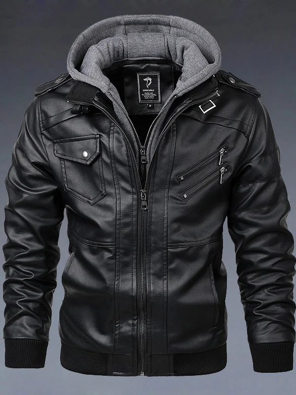 Мужская кожаная куртка с капюшоном большого размера, повседневная, свободного кроя, модная, для езды на мотоцикле, из искусственной кожи, с длинными рукавами, на молнии
Мужская кожаная куртка с капюшоном большого размера, повседневная, свободного кроя, модная, для езды на мотоцикле, из искусственной кожи, с длинными рукавами, на молнии