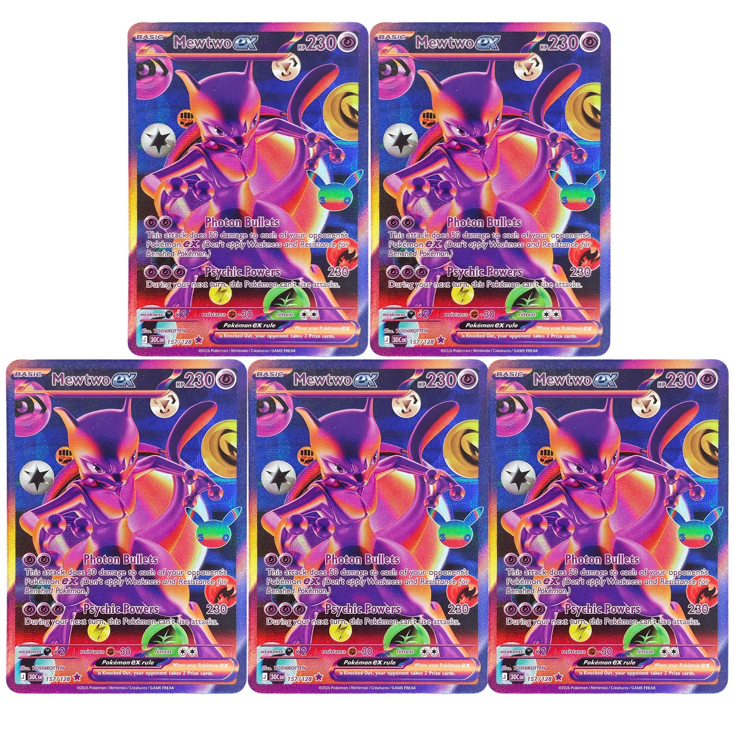 DIY Proxy Pokemon PTCG English 30TH Celebration Futuristic Cyber Mmetal Mewtwo ex #157 Mew #158 Game Collection Card Toy
DIY Proxy Pokemon PTCG English 30TH Celebration Futuristic Cyber Mmetal Mewtwo ex #157 Mew #158 Game Collection Card Toy