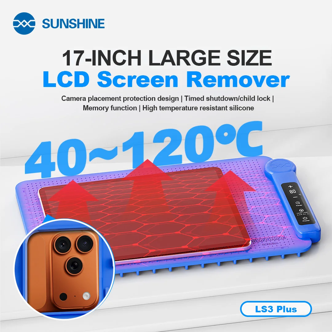 SUNSHINE LS3 Plus LCD Screen Separator 17 inches Large Size for Mobile Phone Tablet Repair Screen Removal Tool
SUNSHINE LS3 Plus LCD Screen Separator 17 inches Large Size for Mobile Phone Tablet Repair Screen Removal Tool