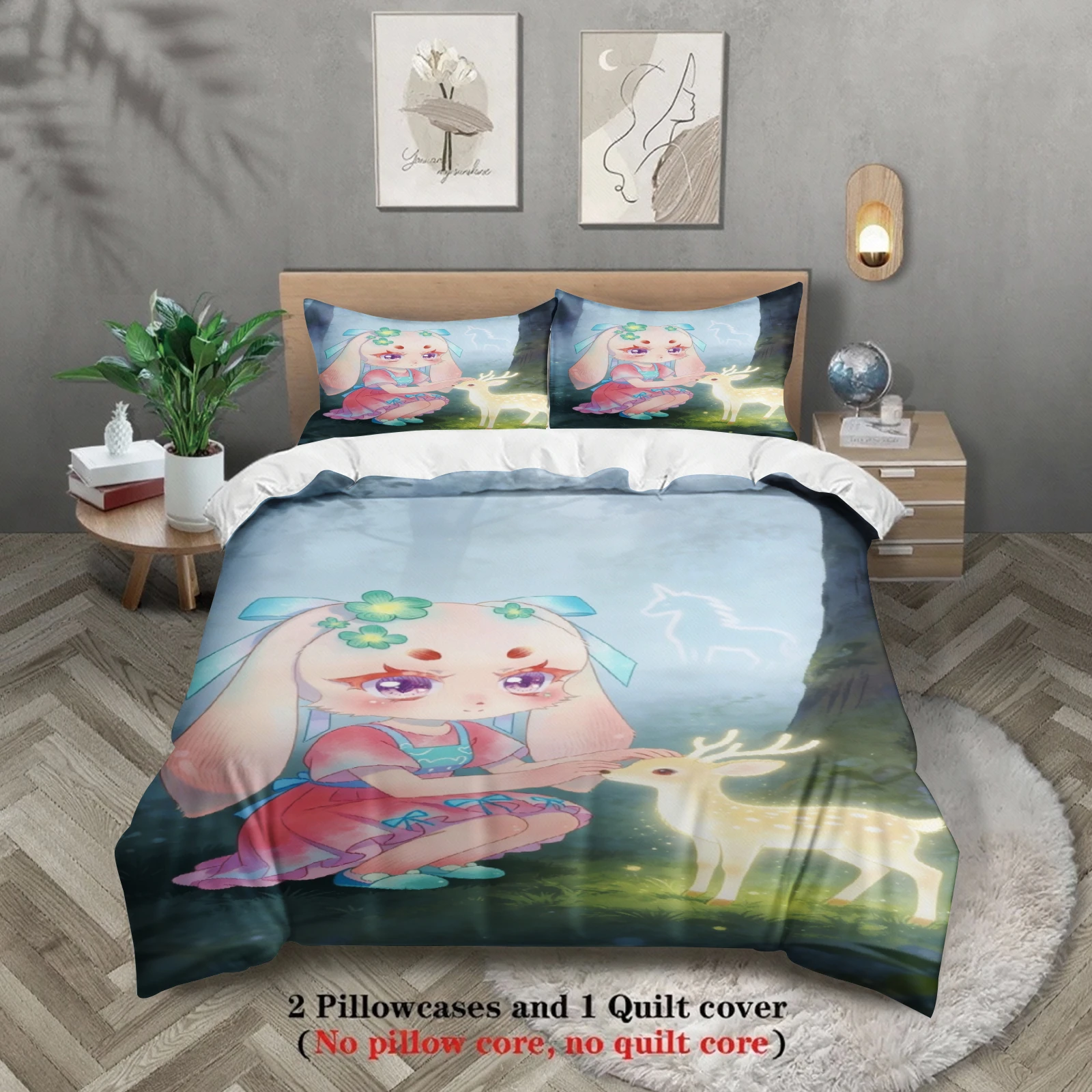 Softville Cozy Town 3PCS Bedding Sets Lop Rabbit Playing With Rabbit Pint Duvet Cover No filling Cartoon Style Queen King Size
Softville Cozy Town 3PCS Bedding Sets Lop Rabbit Playing With Rabbit Pint Duvet Cover No filling Cartoon Style Queen King Size