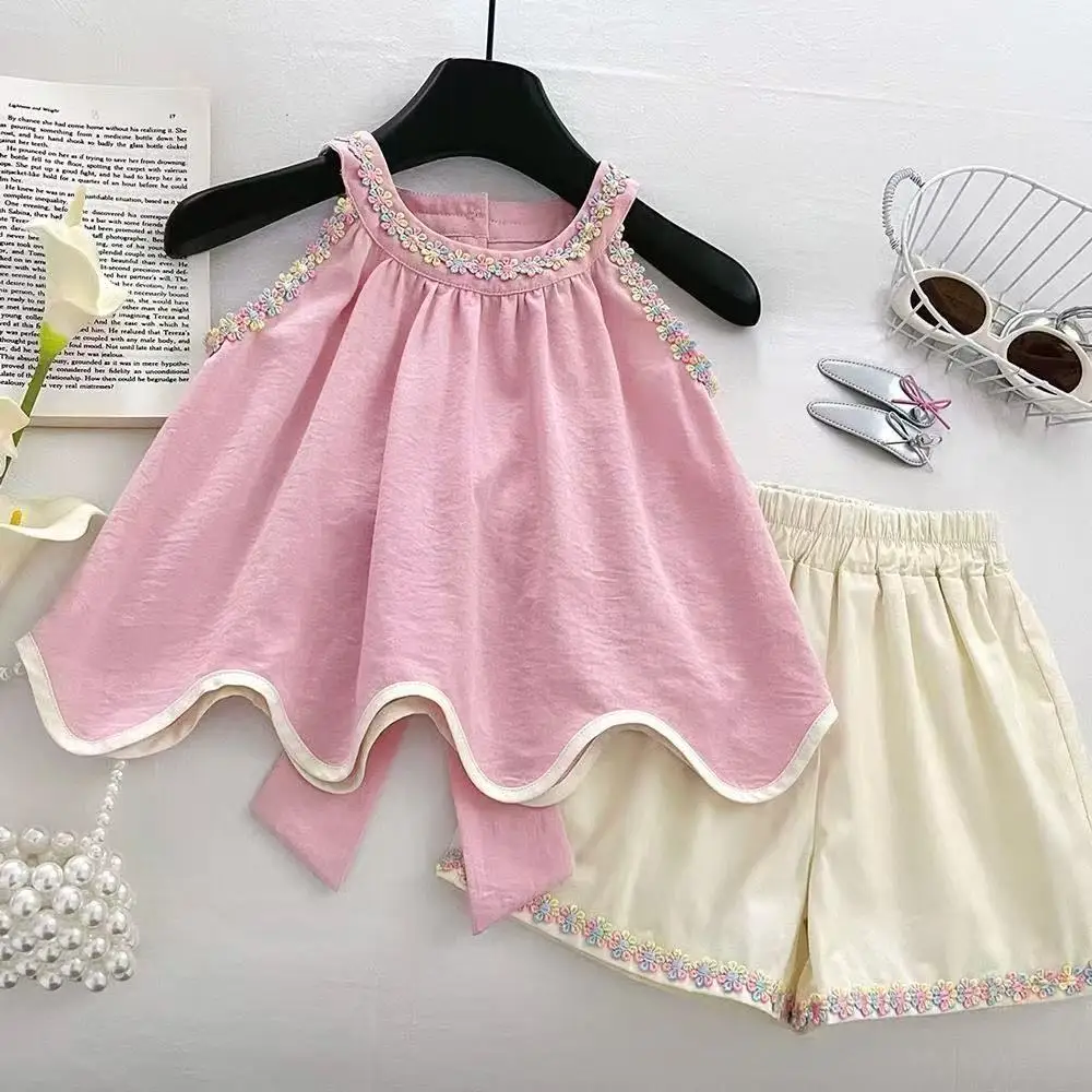 Kids Girl's Suit 2025 Children's Summer New Sweet Girl Sleeveless Back Bow Top Shorts Two-piece Set 90-150cm
Kids Girl's Suit 2025 Children's Summer New Sweet Girl Sleeveless Back Bow Top Shorts Two-piece Set 90-150cm