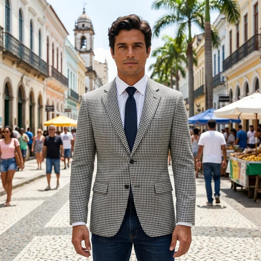 Plaid Men Blazer for Casual Party 1 Piece Slim Fit Suit Jacket Side Slit Houndstooth Check Style Notched Lapel Male Fashion Suit
Plaid Men Blazer for Casual Party 1 Piece Slim Fit Suit Jacket Side Slit Houndstooth Check Style Notched Lapel Male Fashion Suit