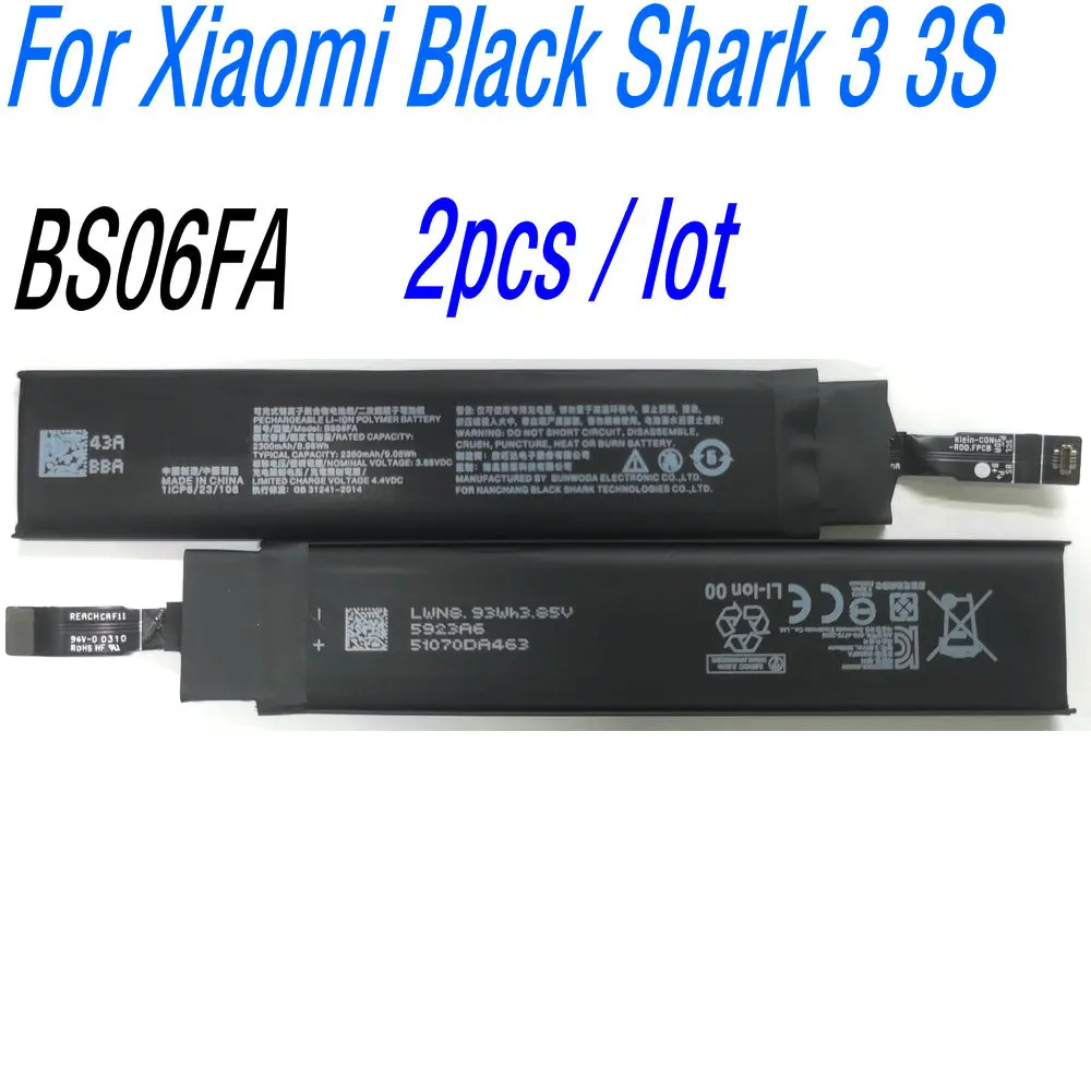 2pcs / lot 2026 Years 3.85V 8.93Wh BS06FA High-Capacity Battery For Xiaomi Black Shark 3 3S Mobile Phone
2pcs / lot 2026 Years 3.85V 8.93Wh BS06FA High-Capacity Battery For Xiaomi Black Shark 3 3S Mobile Phone