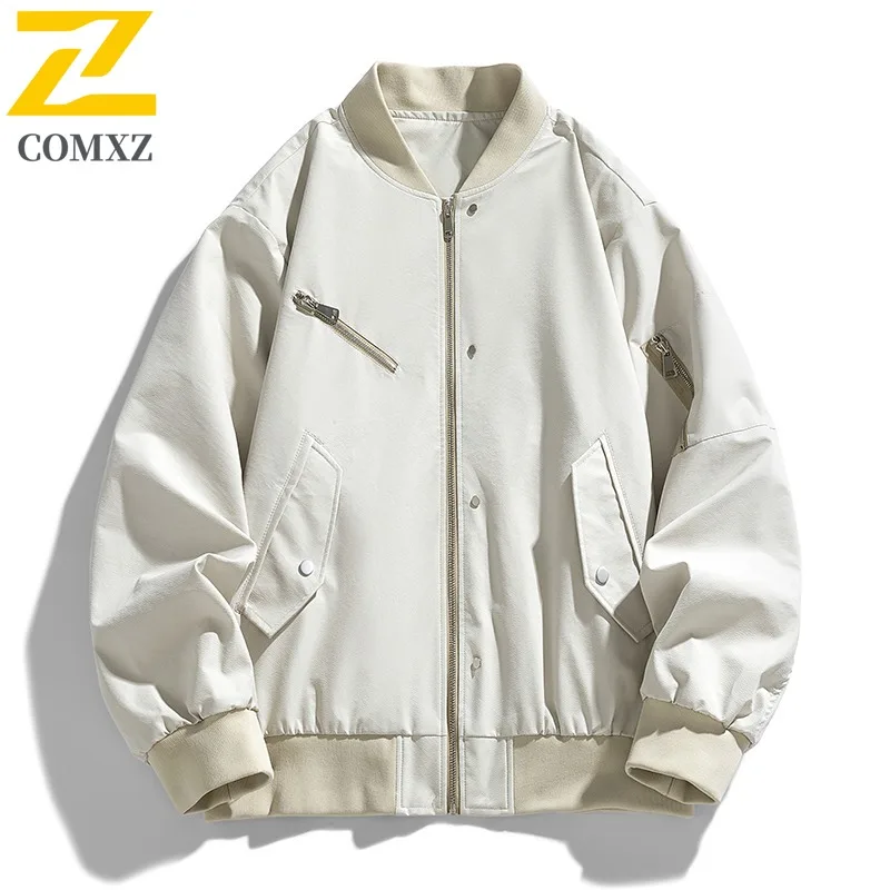 COMXZ 2025 Spring Autumn Baseball Jacket Men American Vintage Casual Versatile Techwear Coat Trendy Loose Fit Outwear
COMXZ 2025 Spring Autumn Baseball Jacket Men American Vintage Casual Versatile Techwear Coat Trendy Loose Fit Outwear