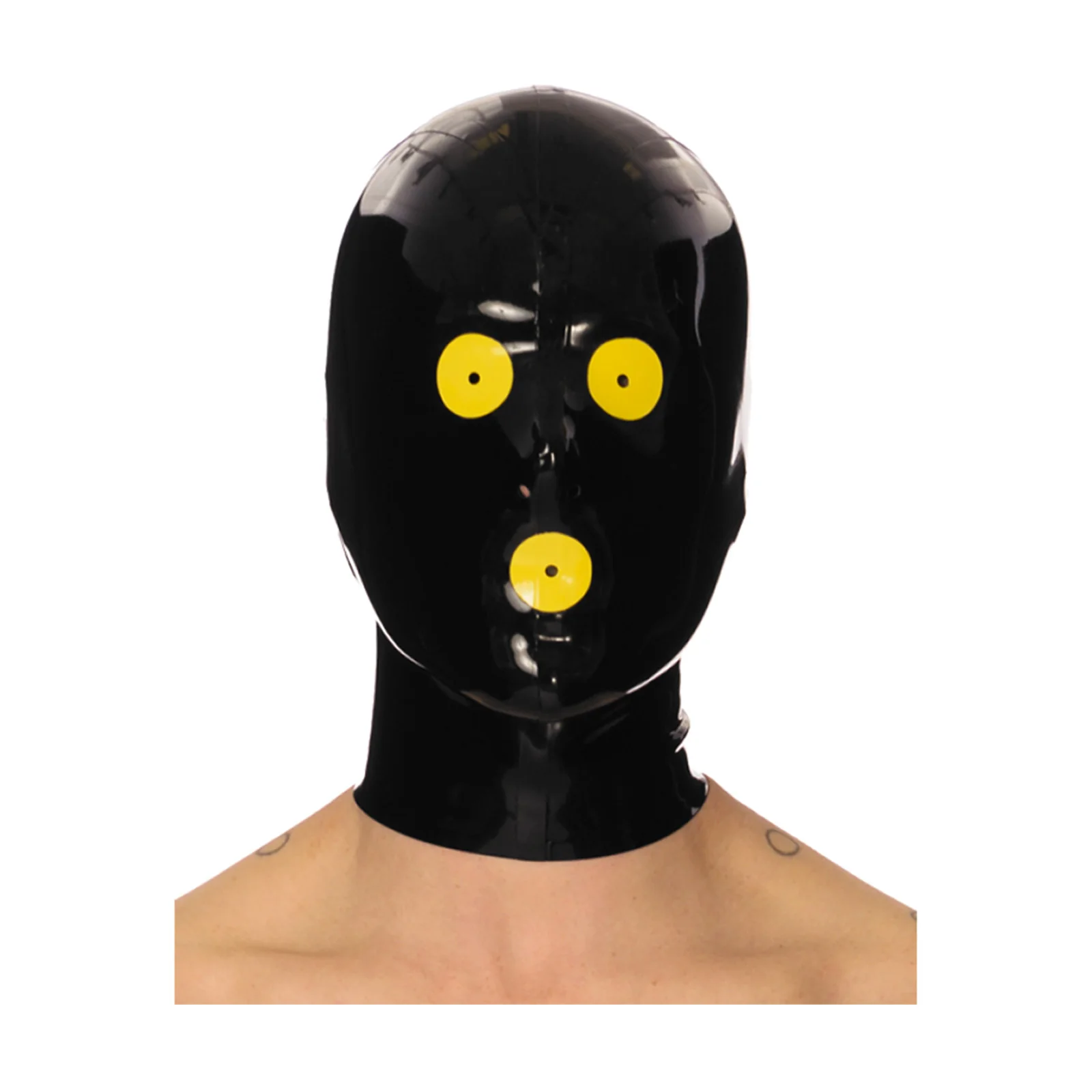 MONNIK Full Cover Latex Hood with Yellow Patch Rubber Sexy Mask with Rear Zipper Handmade for Clubwear Bodysuit Cosplay Party
MONNIK Full Cover Latex Hood with Yellow Patch Rubber Sexy Mask with Rear Zipper Handmade for Clubwear Bodysuit Cosplay Party
