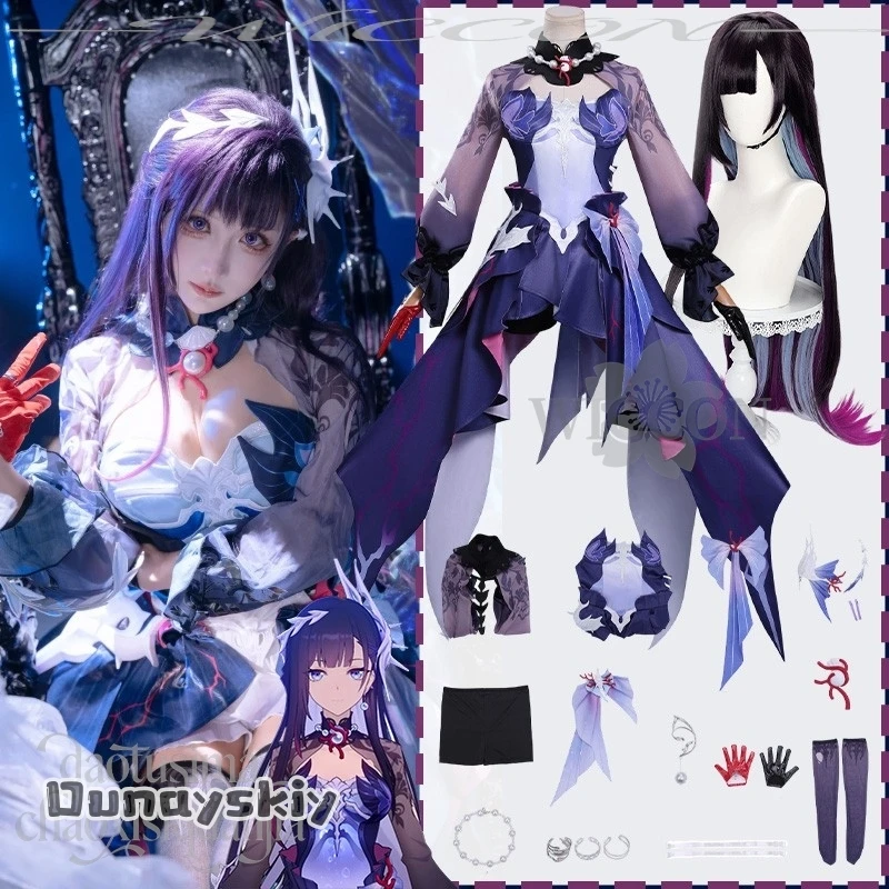 Аниме игра Honkai Star Rail Косплей Hysilens Helektra Костюм Сирена Богиня Фиолетовый Винтаж Длинное Платье Лолита Дунайskiy Штаты @
Аниме игра Honkai Star Rail Косплей Hysilens Helektra Костюм Сирена Богиня Фиолетовый Винтаж Длинное Платье Лолита Дунайskiy Штаты @