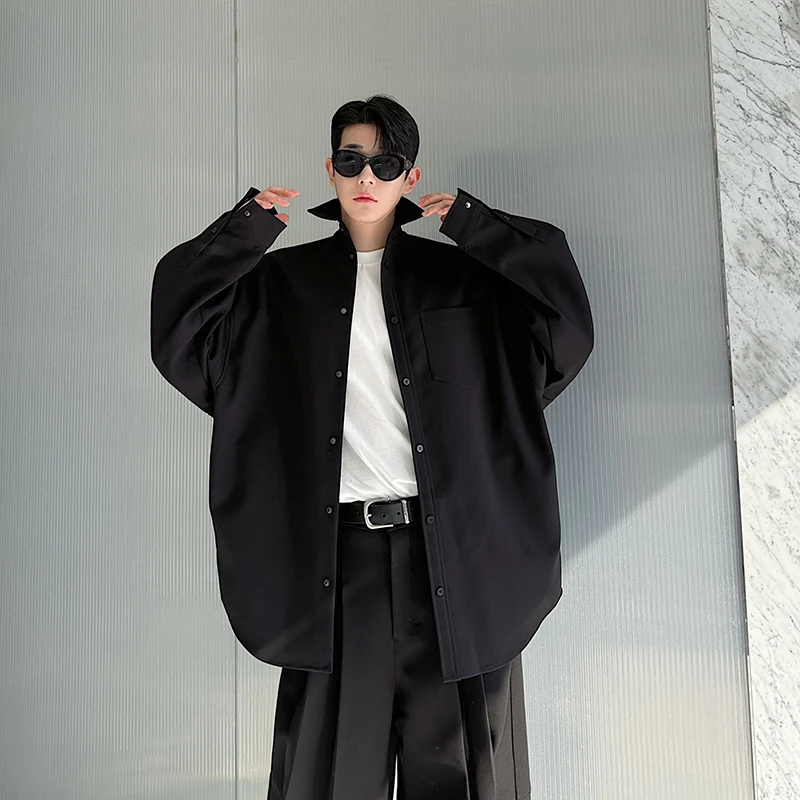 SYUHGFA Korean Style Men's Shirts Ooat Lapel Pocket Design Solid Color Loose Long Sleeve Single Breasted Male Tops 2025 Spring
SYUHGFA Korean Style Men's Shirts Ooat Lapel Pocket Design Solid Color Loose Long Sleeve Single Breasted Male Tops 2025 Spring