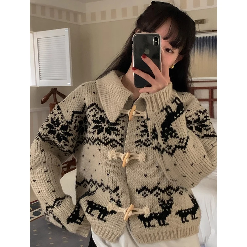 Warm Thi Long Sve Sweater Coat Chic Autumn Winter Retro College Sle Button Design Color Blo Knitwear Outerwear
Warm Thi Long Sve Sweater Coat Chic Autumn Winter Retro College Sle Button Design Color Blo Knitwear Outerwear