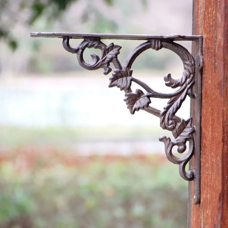Cast Iron Decorative Shelf Bracket, Floral Vine Design, Antique Brown, 9.3 x 9.3 Inch, 2 Pieces
Cast Iron Decorative Shelf Bracket, Floral Vine Design, Antique Brown, 9.3 x 9.3 Inch, 2 Pieces