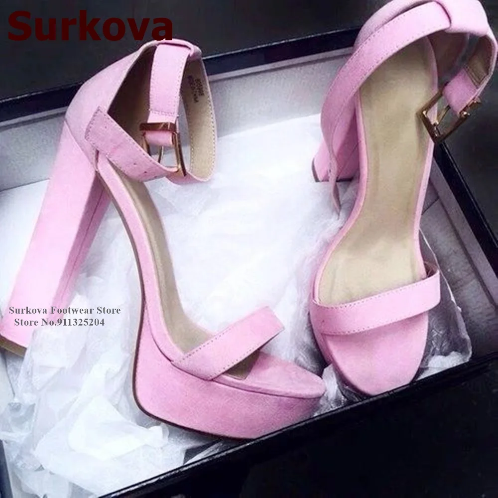 Surkova Pink Suede Chunky Heel Sandals Platform Wedding Shoes Single Strap Open Toe Ankle Buckle Evening Shoes Size46 Dropship
Surkova Pink Suede Chunky Heel Sandals Platform Wedding Shoes Single Strap Open Toe Ankle Buckle Evening Shoes Size46 Dropship