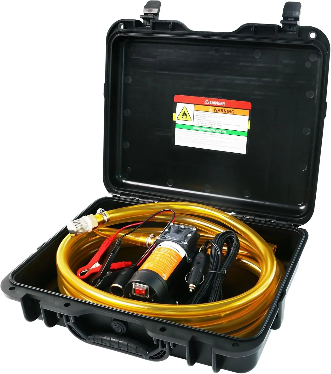 12V Fuel Transfer Pump Moves 120 Gallons of Gas or Diesel Per Hour. With Car Cigarette Lighter Plug, Battery Clip and Upgraded
12V Fuel Transfer Pump Moves 120 Gallons of Gas or Diesel Per Hour. With Car Cigarette Lighter Plug, Battery Clip and Upgraded