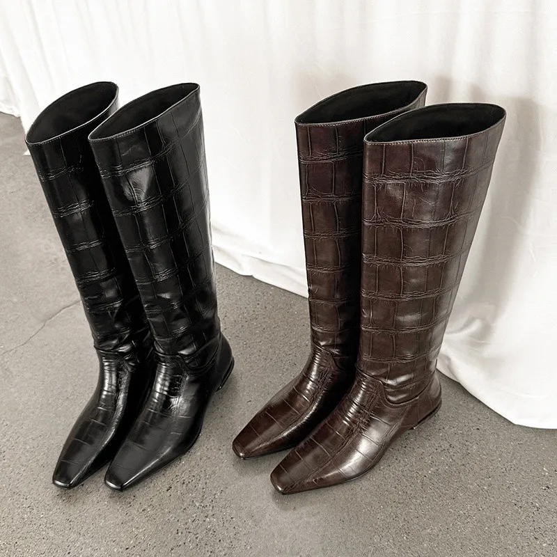MKKHOU Fashion Knee High Boots Women's New High-Quality Genuine Leather Boots Square Toe Low Heel Mid Boots Modern Calf Boots
MKKHOU Fashion Knee High Boots Women's New High-Quality Genuine Leather Boots Square Toe Low Heel Mid Boots Modern Calf Boots