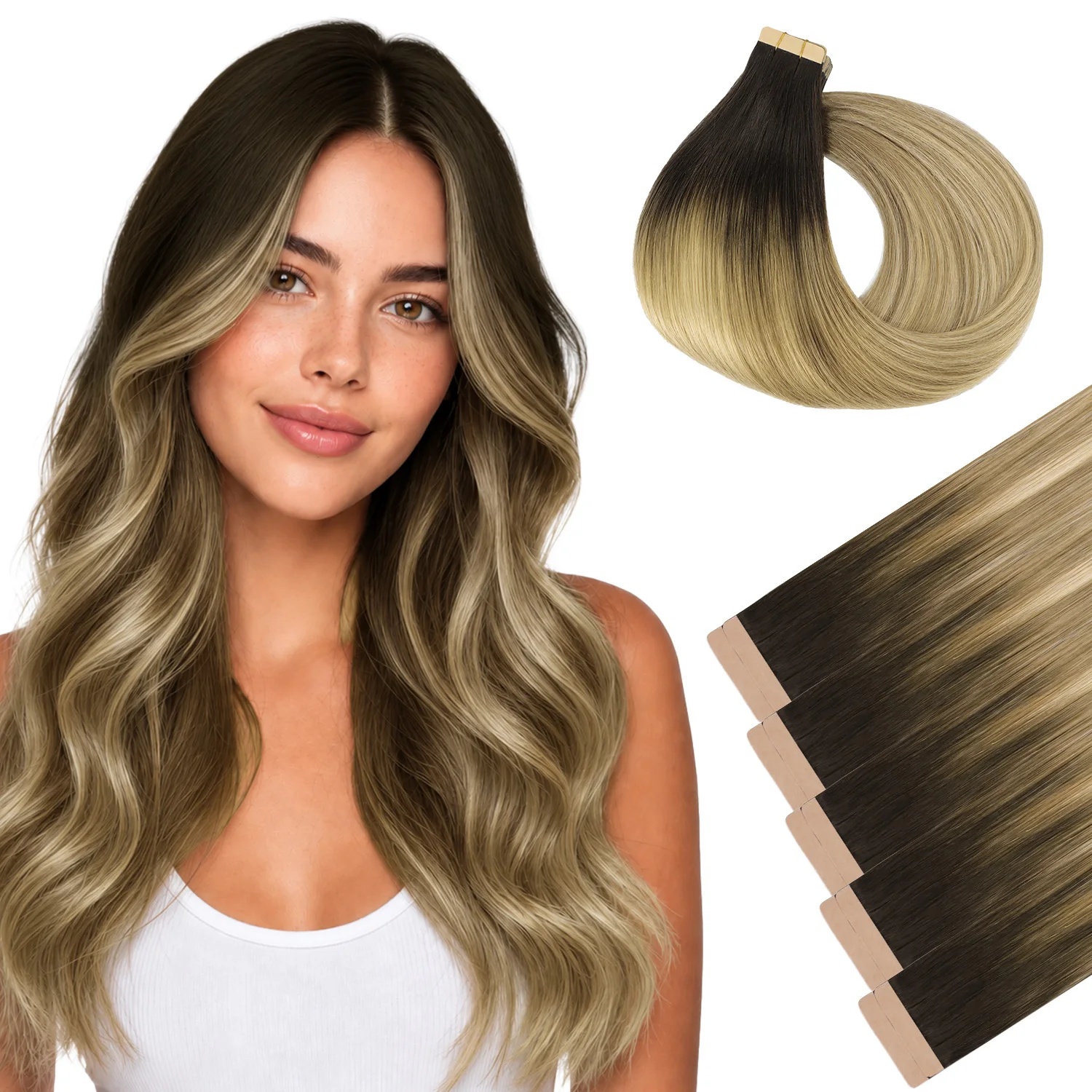 Sunmofavo Invisible Tape In Hair Extensions Seamless Full Thick Silky Straight Ombre Walnut Brown 10Pcs 100% Remy Human Hair
Sunmofavo Invisible Tape In Hair Extensions Seamless Full Thick Silky Straight Ombre Walnut Brown 10Pcs 100% Remy Human Hair