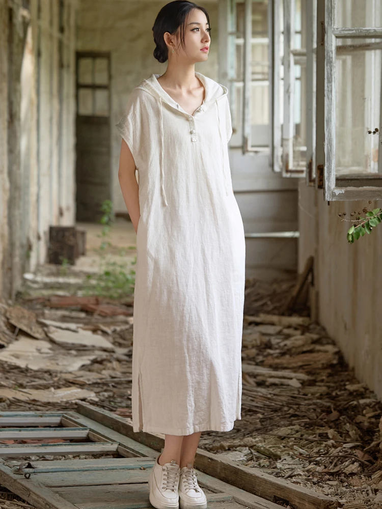 Women Cotton Linen Casual Dress New Arrival 2025 Summer Vintage Style Solid Color Loose Female Hooded Long Dresses M1617
Women Cotton Linen Casual Dress New Arrival 2025 Summer Vintage Style Solid Color Loose Female Hooded Long Dresses M1617
