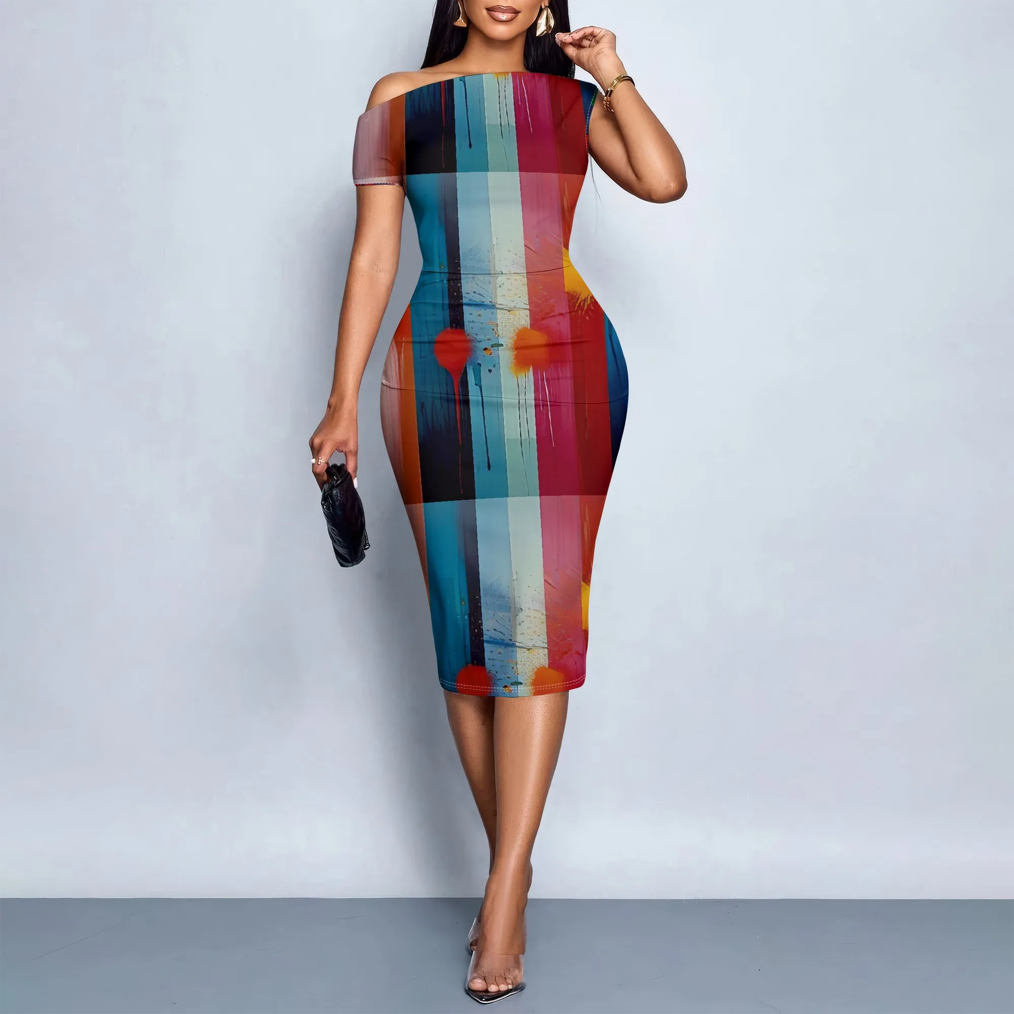 Colorful Print, Off Shoulder Dress, Abstract Art Top, Gradient Pattern Skirt, Bodycon Party Wear, Club Night Out, S-2XL
Colorful Print, Off Shoulder Dress, Abstract Art Top, Gradient Pattern Skirt, Bodycon Party Wear, Club Night Out, S-2XL