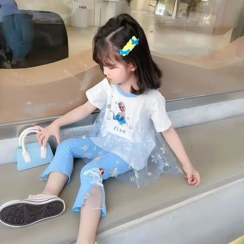 Disney children Cropped Pant Suit New Kids T-Shirt Baby Undercoat Top Shorts Frozen Elsa Girls Summer Suit Short Sleeve
Disney children Cropped Pant Suit New Kids T-Shirt Baby Undercoat Top Shorts Frozen Elsa Girls Summer Suit Short Sleeve