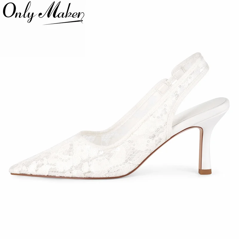 Onlymaker Women Pointed Toe Slingback Wedding Heels for Women Bridal Lace Mesh Kitten Heel Lace Pumps Shoes
Onlymaker Women Pointed Toe Slingback Wedding Heels for Women Bridal Lace Mesh Kitten Heel Lace Pumps Shoes