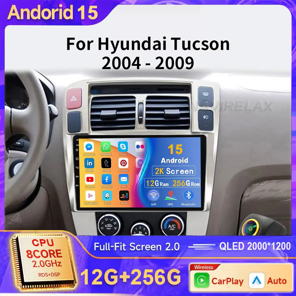 Android 15 для Hyundai Tucson 1 2004-2009 LHD 2K QLED стерео автомобильный радиоприемник мультимедийный видеоплеер GPS AI голосовой прибор 4G CarPlay
Android 15 для Hyundai Tucson 1 2004-2009 LHD 2K QLED стерео автомобильный радиоприемник мультимедийный видеоплеер GPS AI голосовой прибор 4G CarPlay