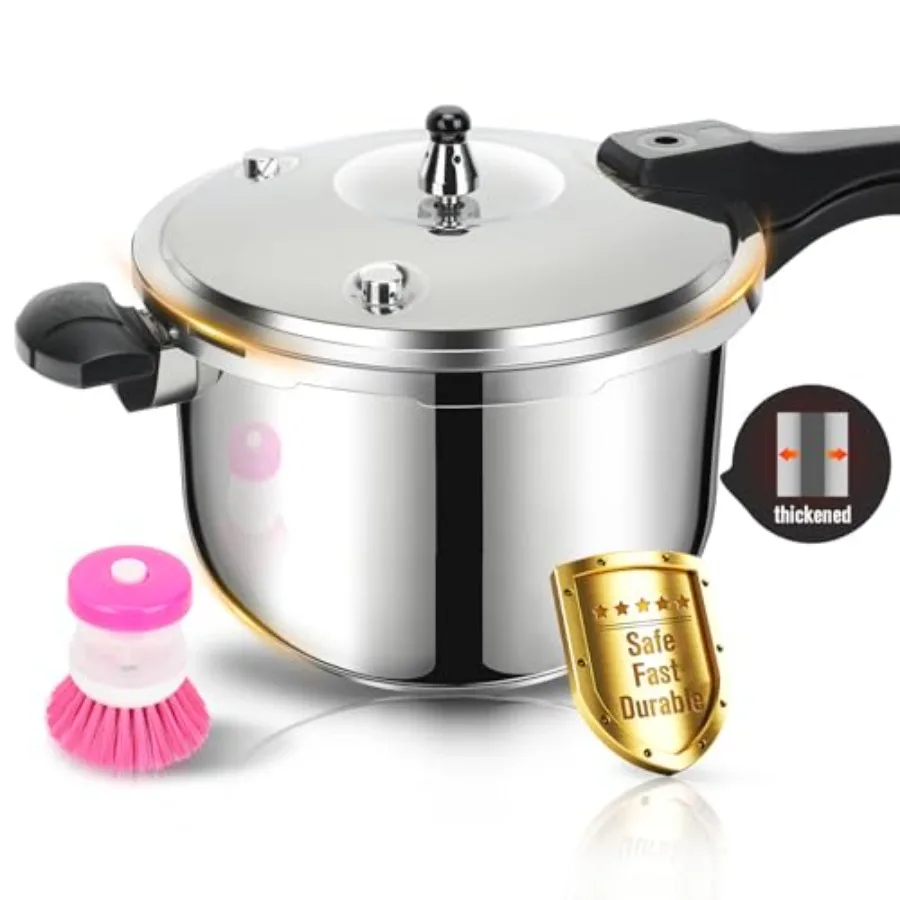 Stainless Steel Pressure Cooker 4 Quart Induction Compatible Thickened Pressure Cooker with Spring Valve Safeguard Devices Comp
Stainless Steel Pressure Cooker 4 Quart Induction Compatible Thickened Pressure Cooker with Spring Valve Safeguard Devices Comp