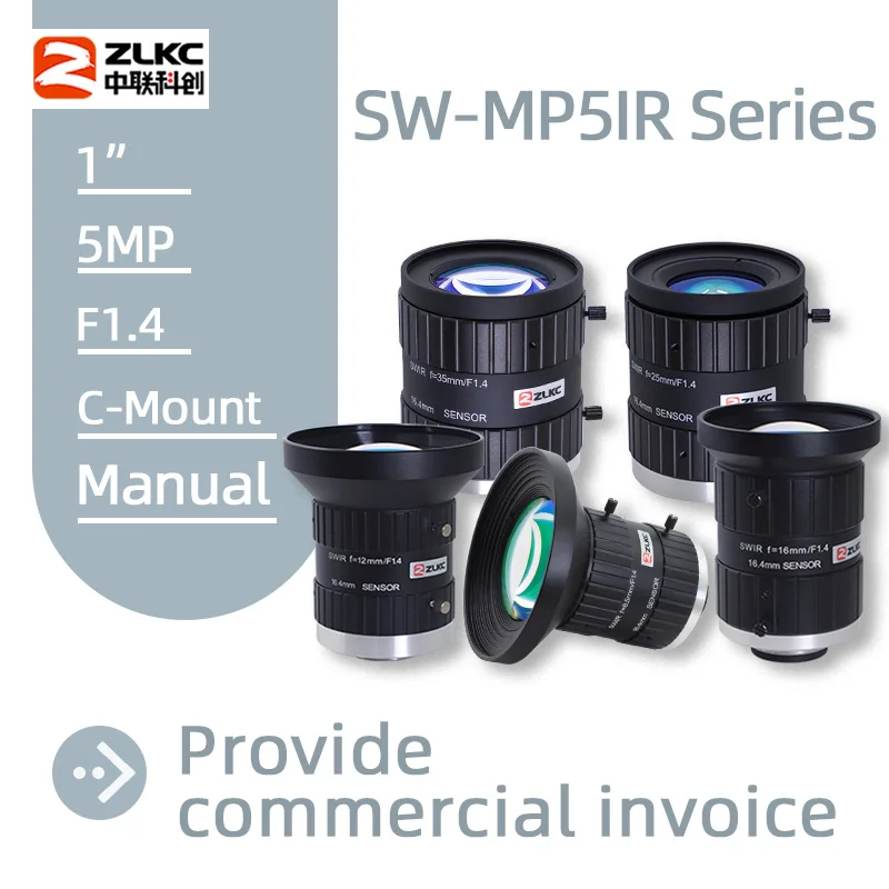 ZLKC SWIR lens 1 inch camera 5MP 900-1700nm 700-1700nm C-Mount F1.4 manual iris Near-infrared Lens 8.5mm 12mm 50mm 100mm 105mm
ZLKC SWIR lens 1 inch camera 5MP 900-1700nm 700-1700nm C-Mount F1.4 manual iris Near-infrared Lens 8.5mm 12mm 50mm 100mm 105mm