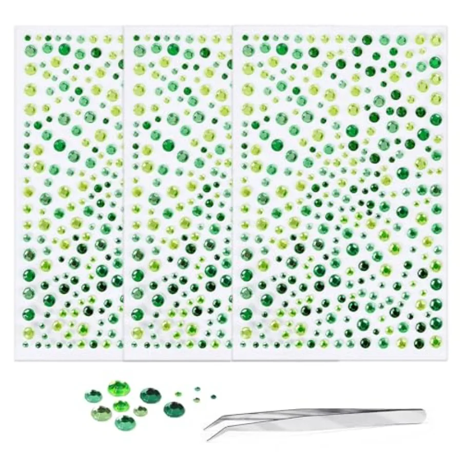 St. Patricks Day Face Rhinestone Temporary Tattoos Green Gem Makeup Stickers on Eye Shadow Nail Body Crafts 3/4/5/6 mm 975Pcs w
St. Patricks Day Face Rhinestone Temporary Tattoos Green Gem Makeup Stickers on Eye Shadow Nail Body Crafts 3/4/5/6 mm 975Pcs w