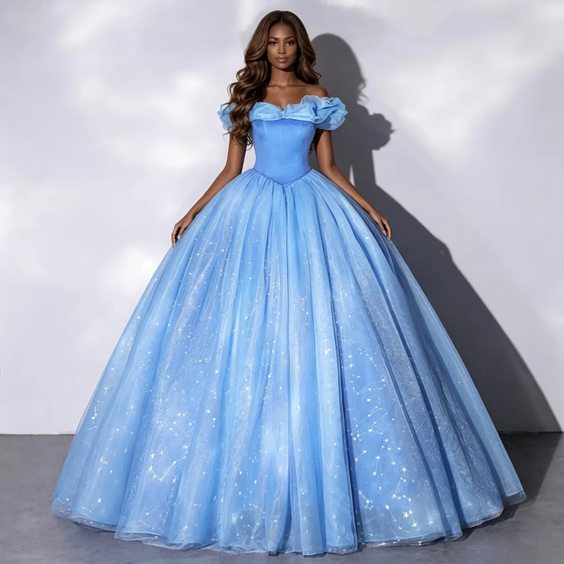Real Photos Glitter Prom Dresses Butterfly Off the Shoulder Princess Birthday Gown robe de bal Formal Evening Party For Women
Real Photos Glitter Prom Dresses Butterfly Off the Shoulder Princess Birthday Gown robe de bal Formal Evening Party For Women