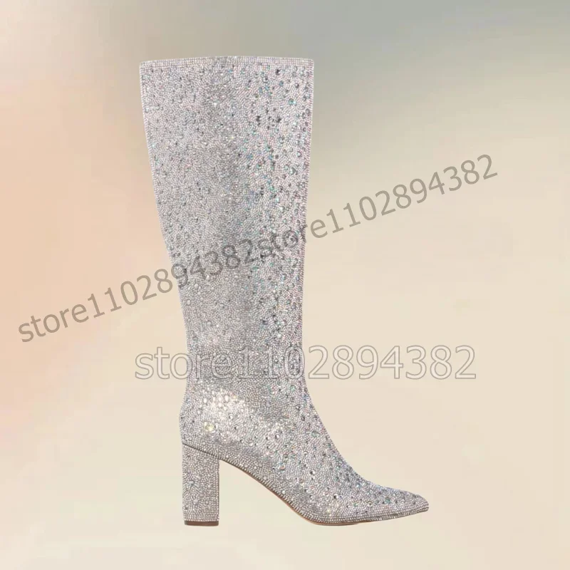 Colorful Rhinestone Decor Pointed Toe Boots Side Zipper Women Shoes Chunky High Heels Fashion Banquet 2023 Zapatos Para Mujere
Colorful Rhinestone Decor Pointed Toe Boots Side Zipper Women Shoes Chunky High Heels Fashion Banquet 2023 Zapatos Para Mujere