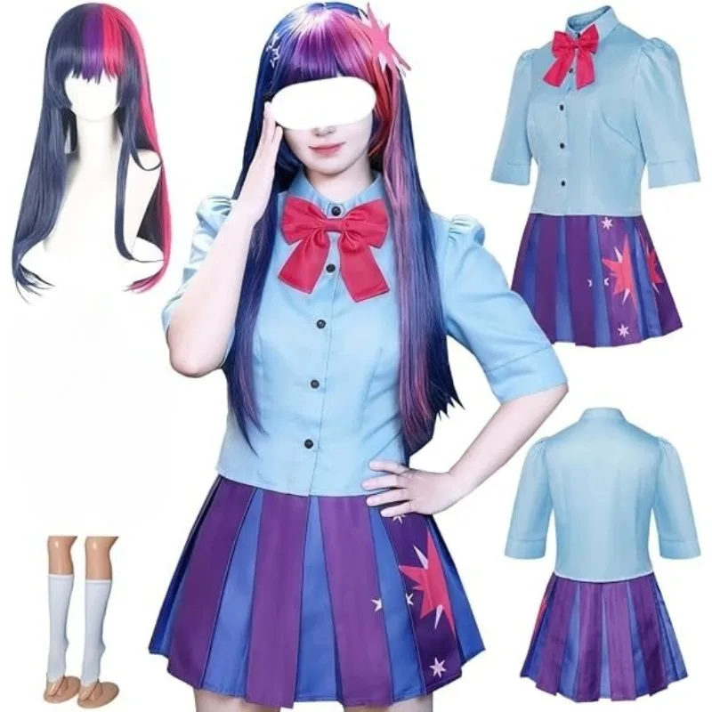 Anime Little Purple Pony Cosplay Horse Costume Princess Dress Shirt Skirt JK Uniform with Wig Full Set for Women Theme Party
Anime Little Purple Pony Cosplay Horse Costume Princess Dress Shirt Skirt JK Uniform with Wig Full Set for Women Theme Party